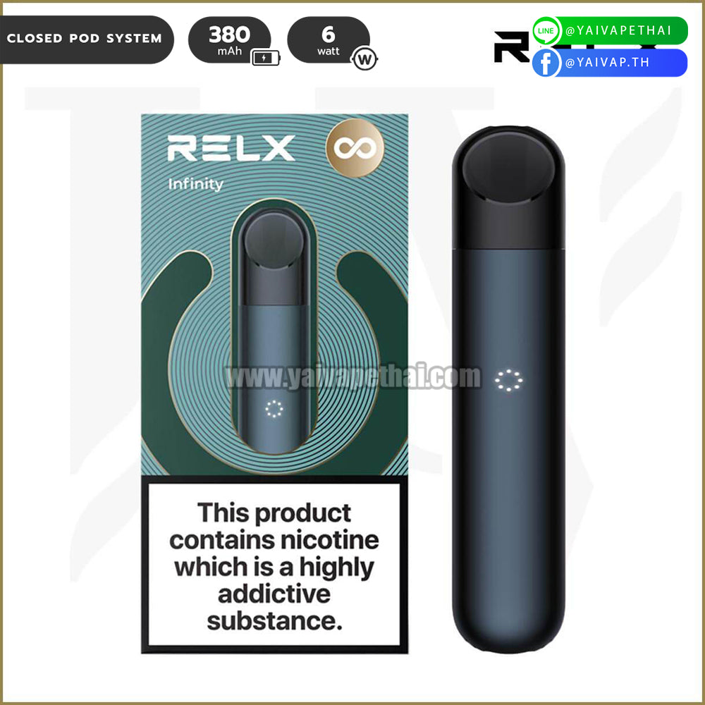 พอต - Relx Infinity Pod Kit 380 mAh [ แท้ ], Relx and alternatives Devices (เครื่องประเภทเปลี่ยนหัวน้ำยาได้), RELX - Yaivape บุหรี่ไฟฟ้า