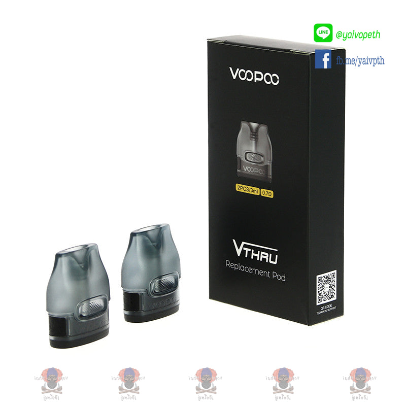 Voopoo V Thru Pro Replacement Pod Cartridge 0.7 & 1.2 ohms / 1 กล่อง มี 2 ชิ้น - YAIVAPETHAI  No.1